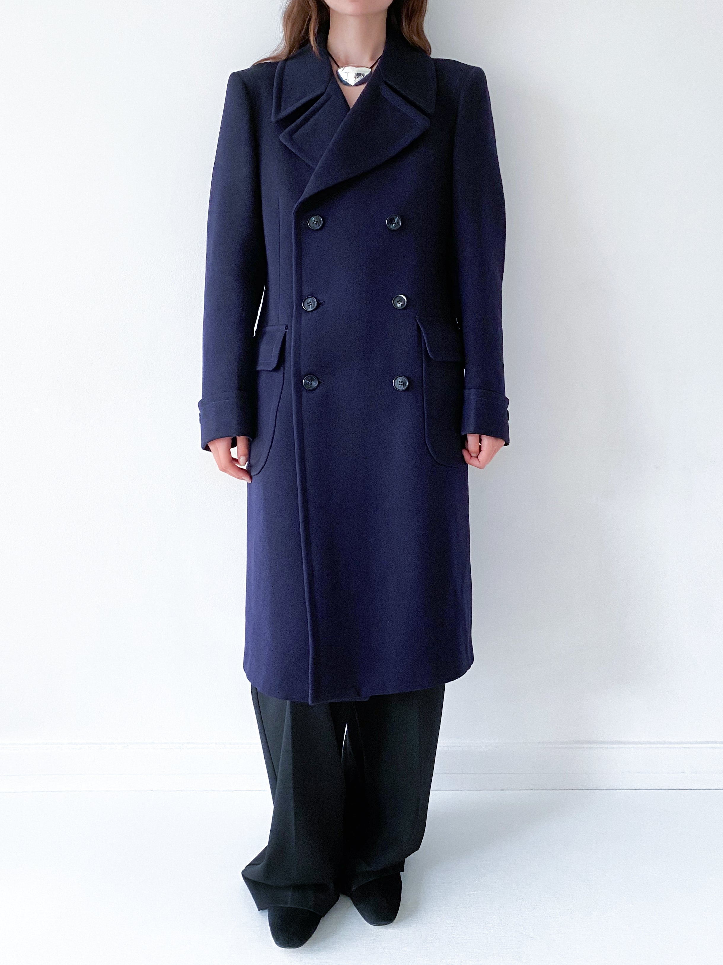 Pure wool tailored coat