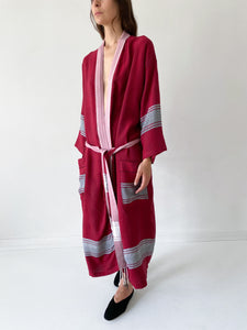 Striped bathrobe