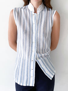 Sleeveless striped knit top