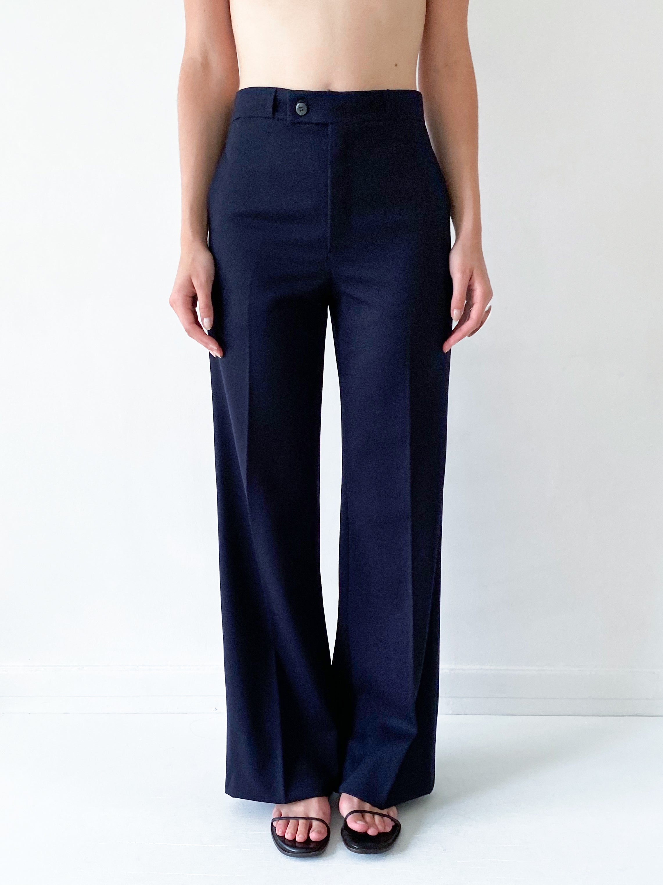 Wool flared suit trousers