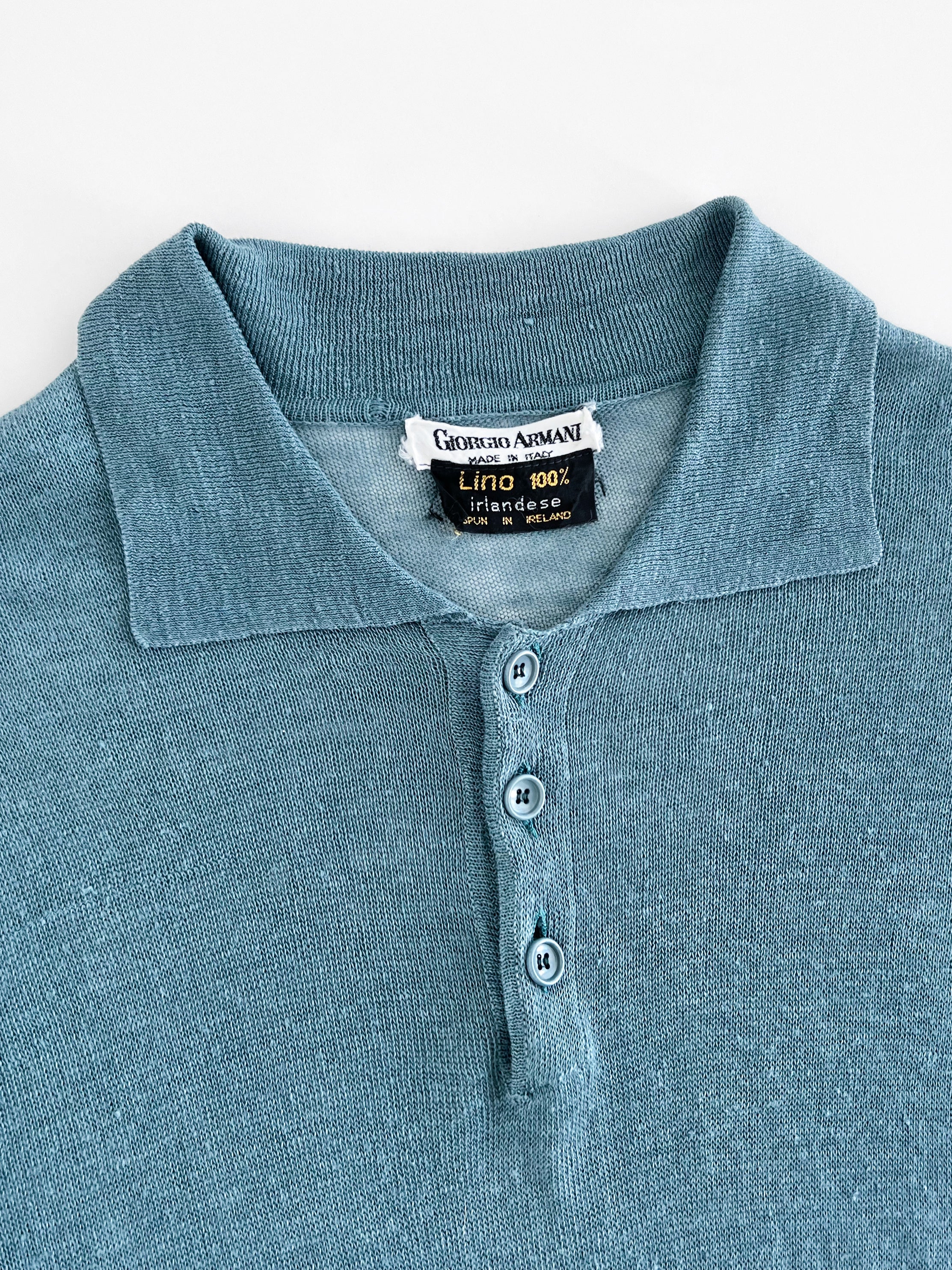 80's Giorgio Armani linen polo shirt