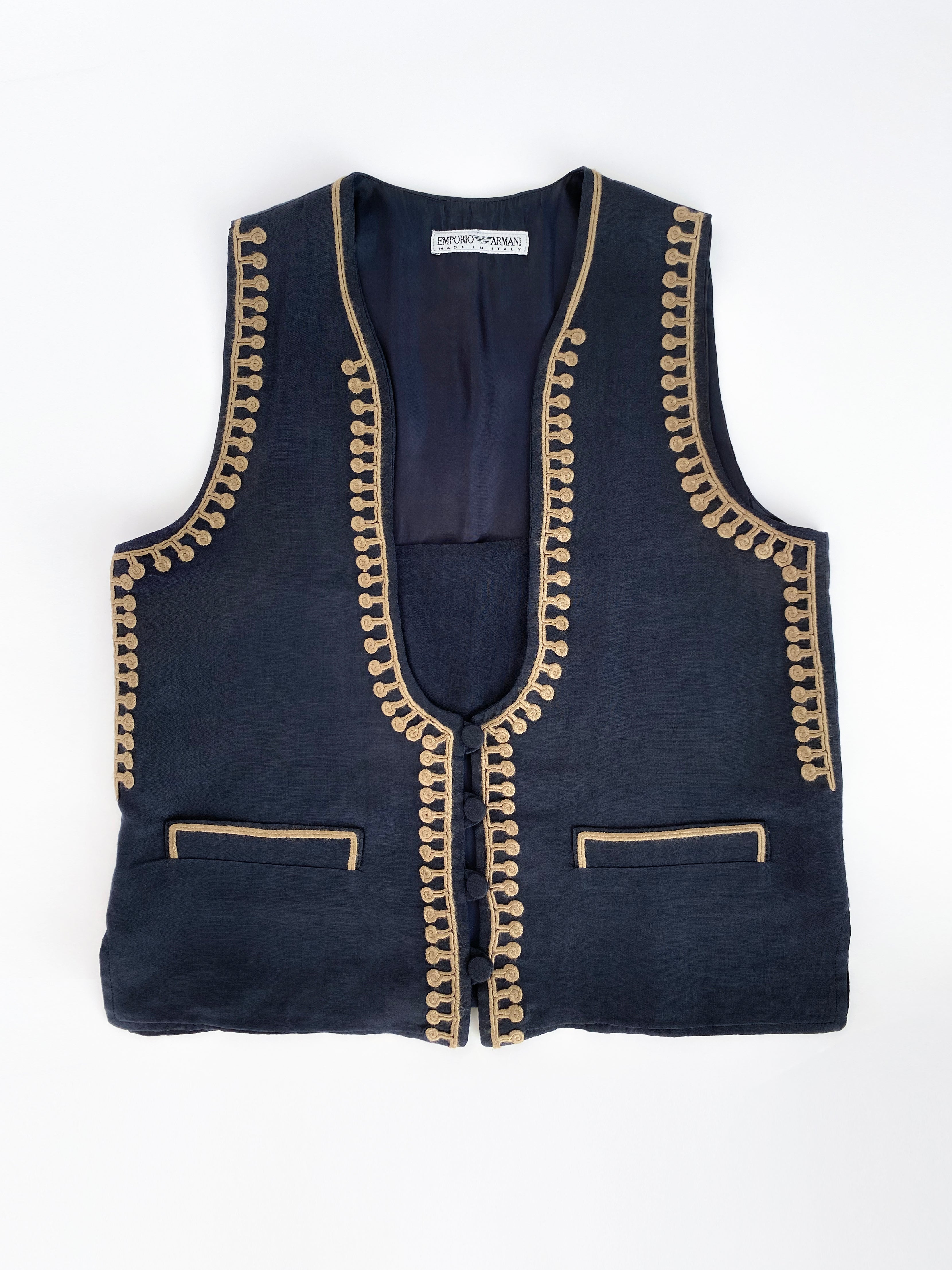 80's Emporio Armani embroidered vest