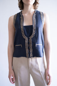 80's Emporio Armani embroidered vest