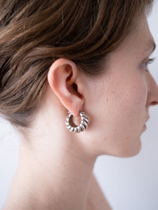 Silver donut earrings