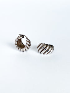 Silver donut earrings