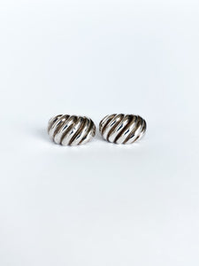 Silver donut earrings