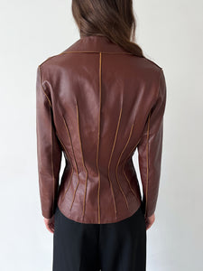 Giorgio brown leather jacket