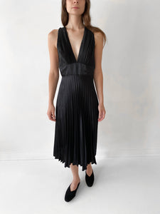 Joseph black pleated silk dress