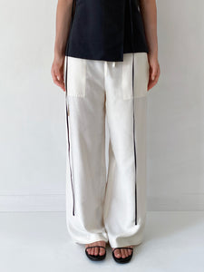 Safari silk trousers with pockets
