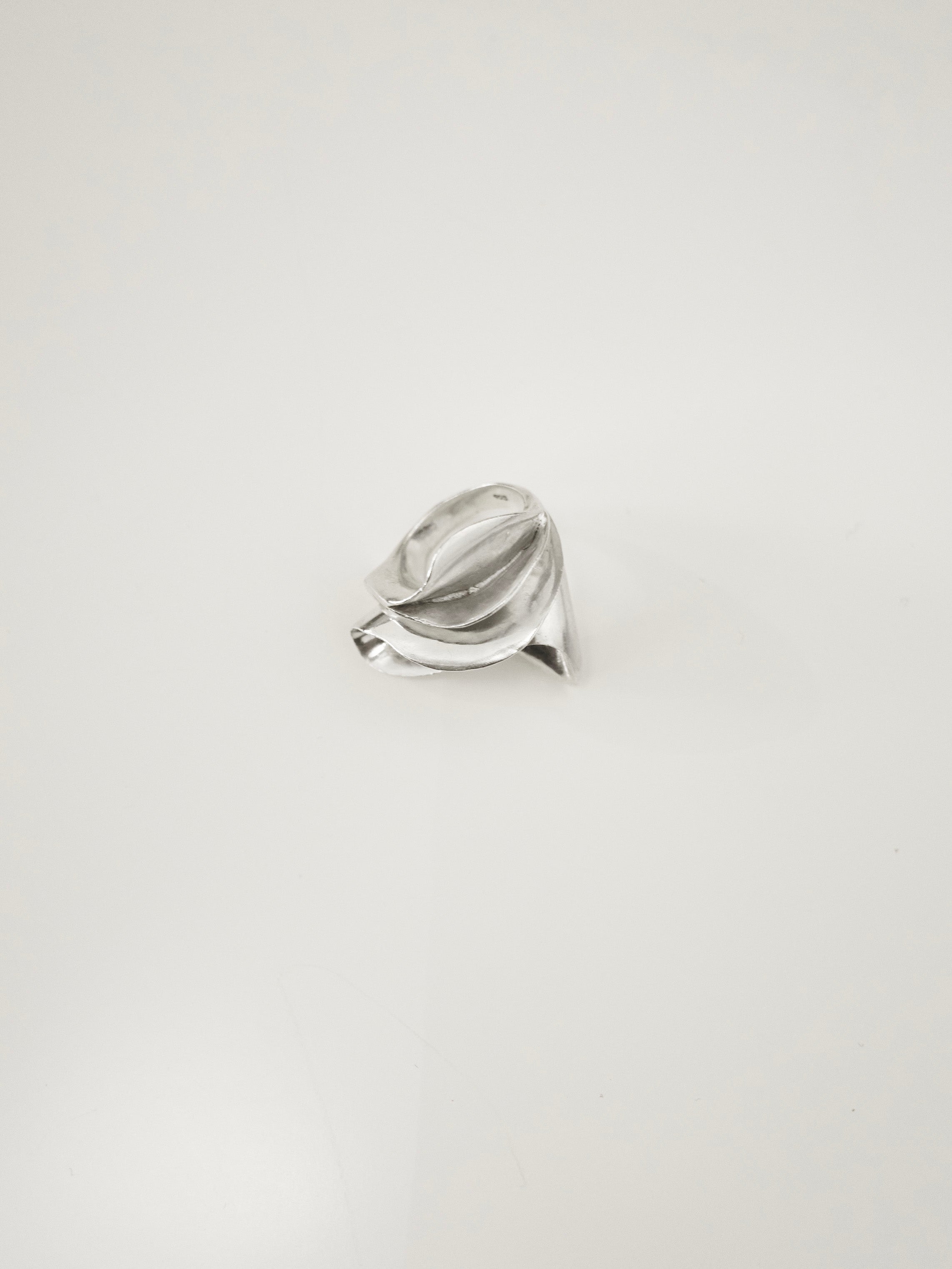 Sculptural silver ring