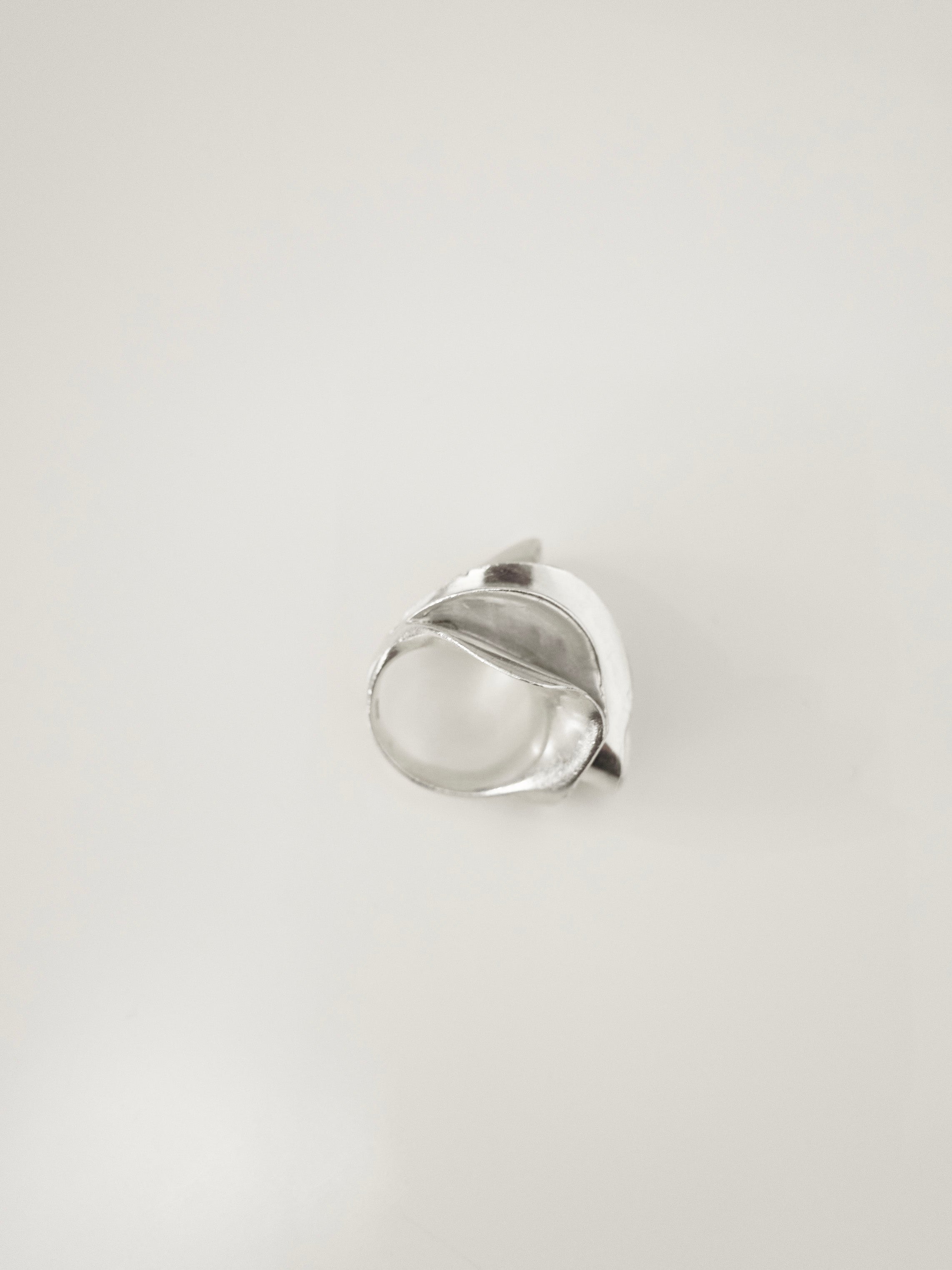 Sculptural silver ring