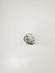 Sculptural silver ring