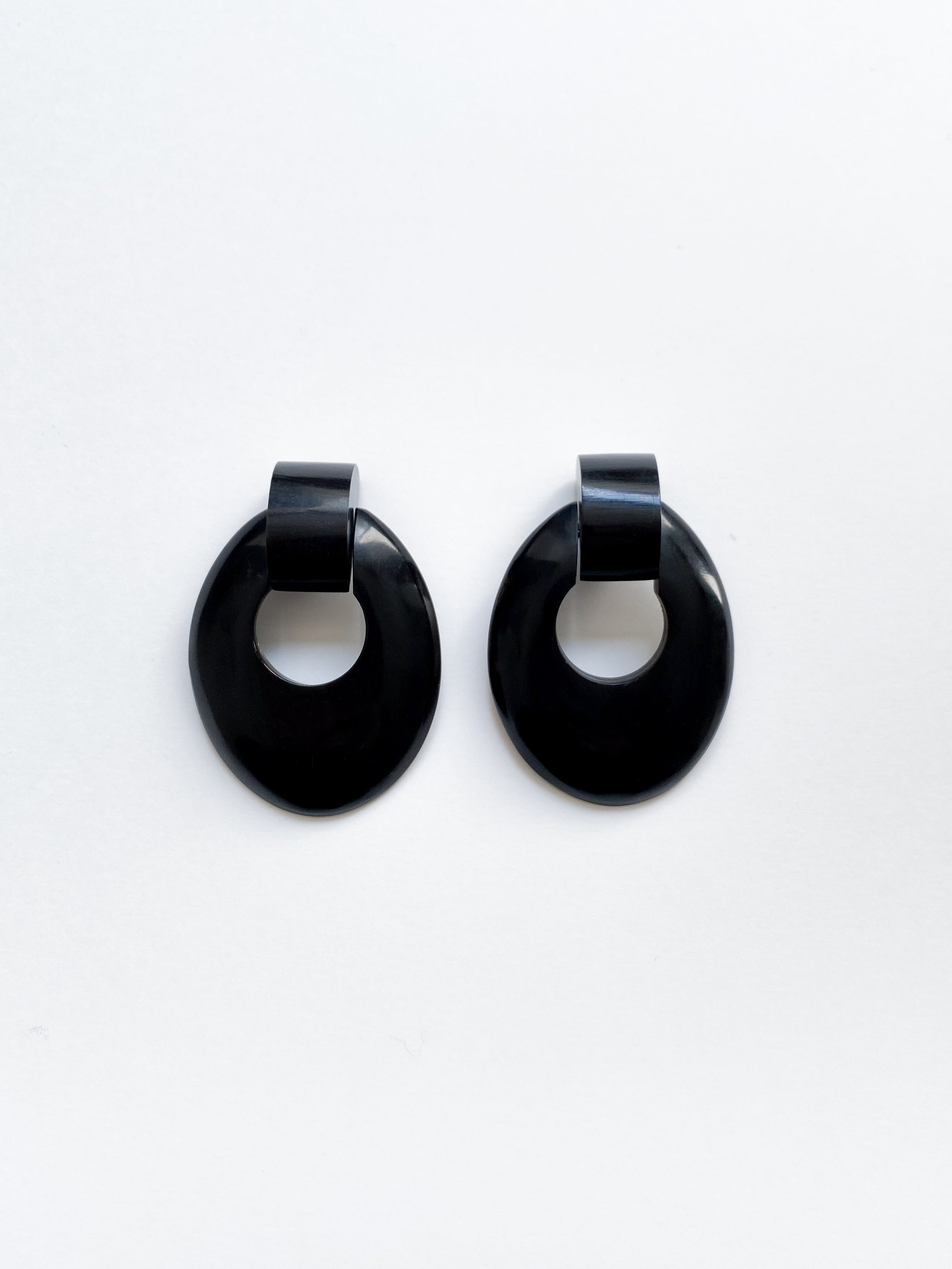Horn clip earrings