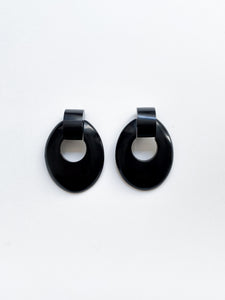 Horn clip earrings