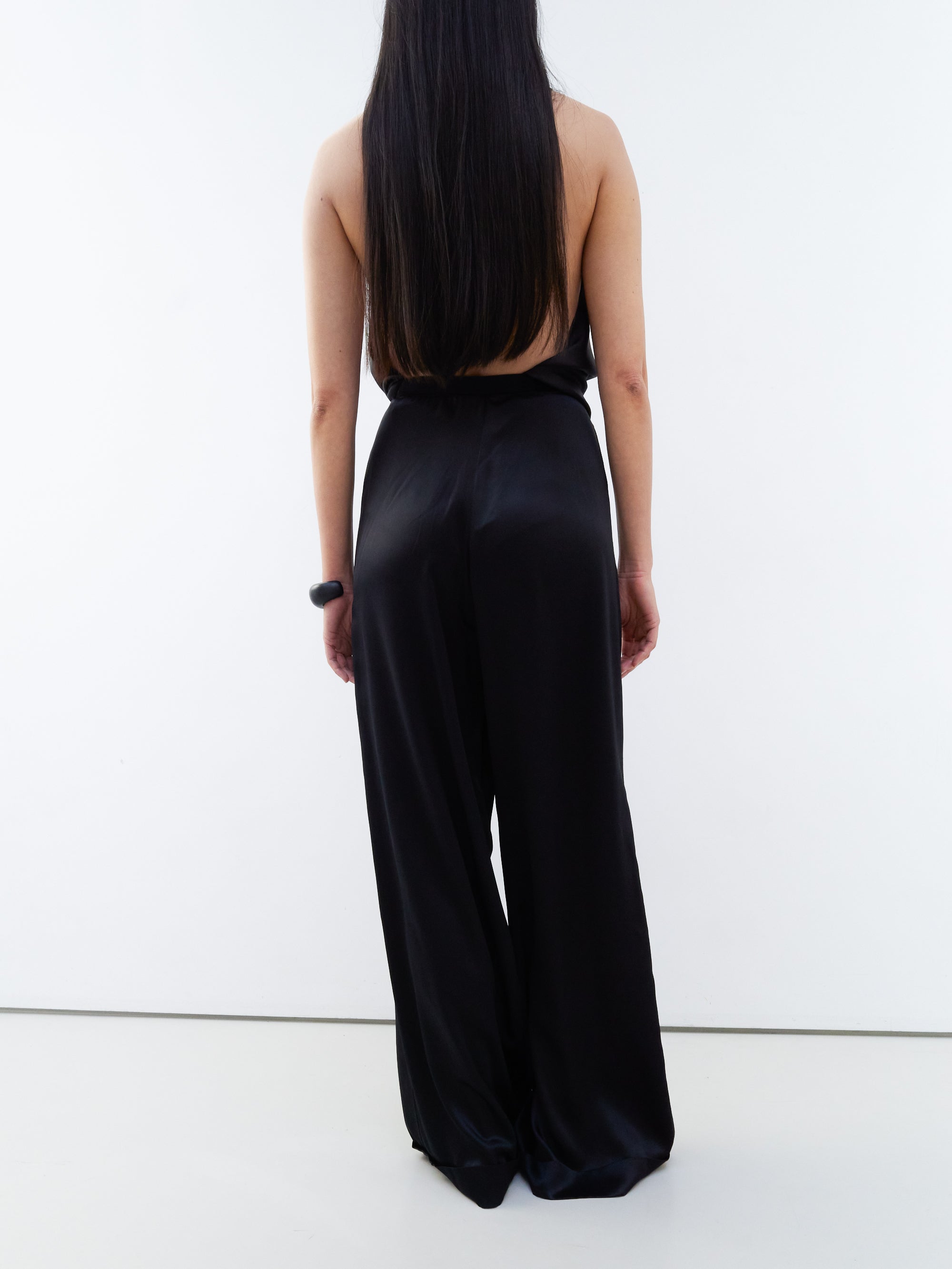 Backless silk top