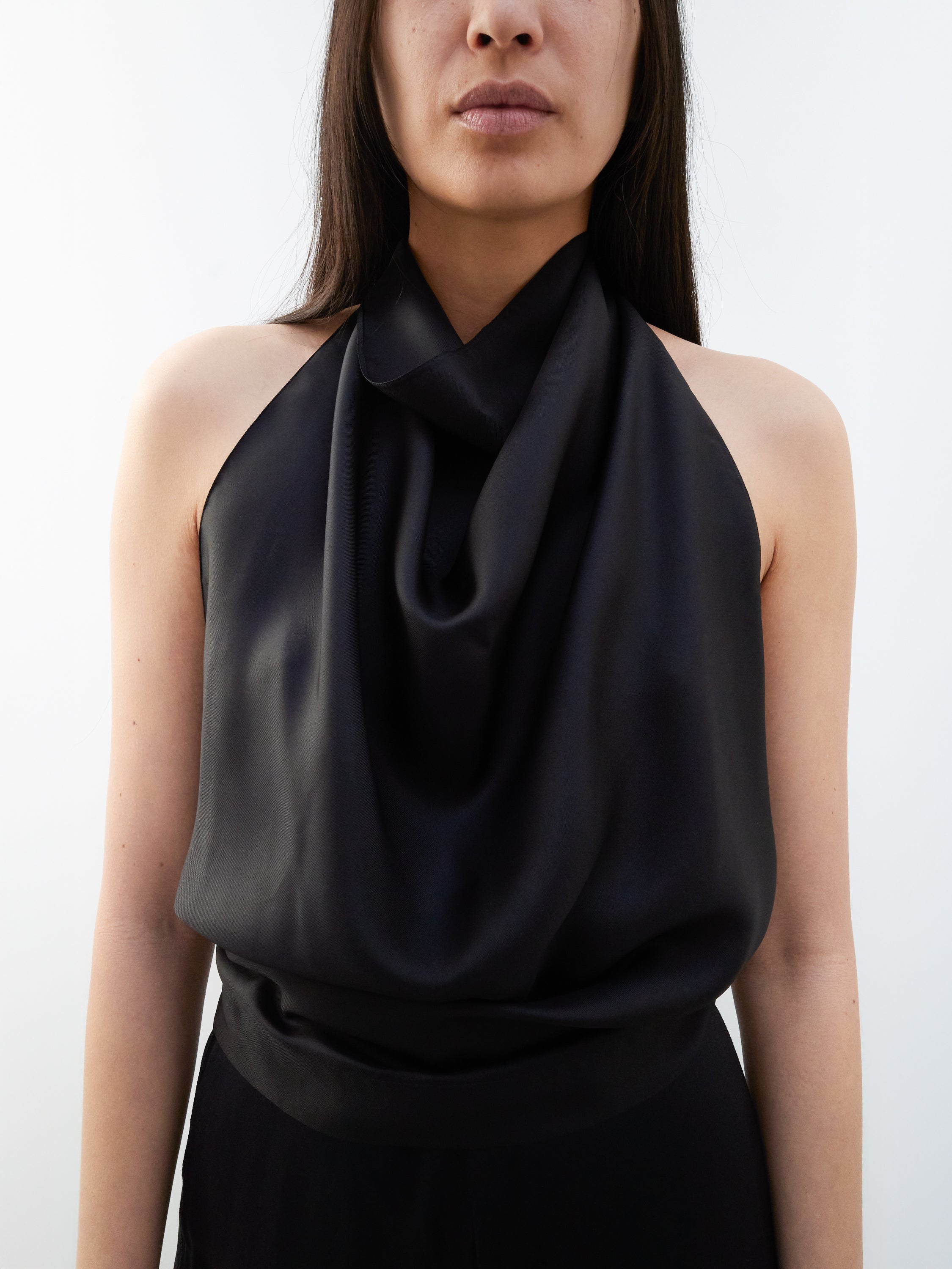 Backless silk top