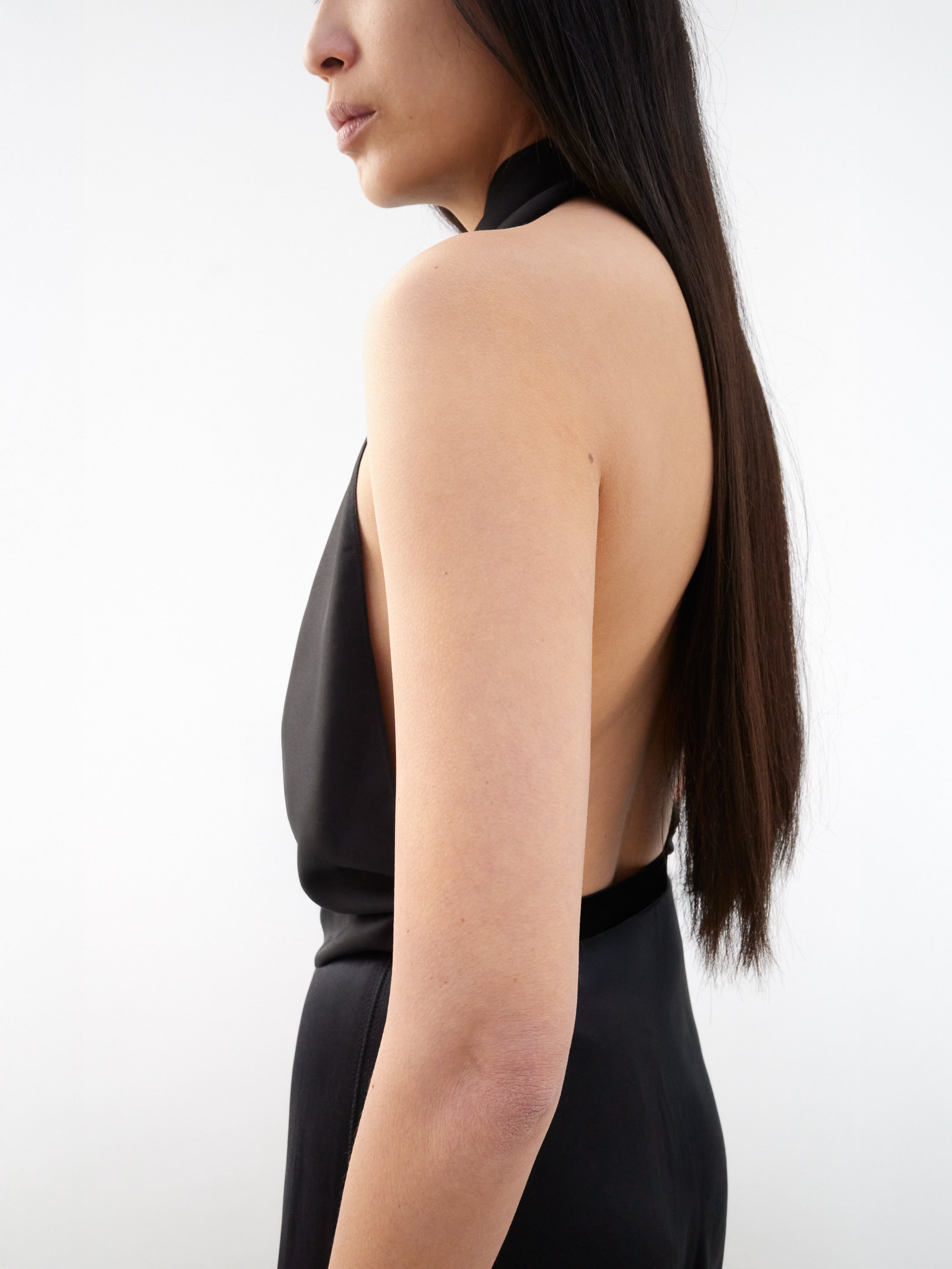 Backless silk top