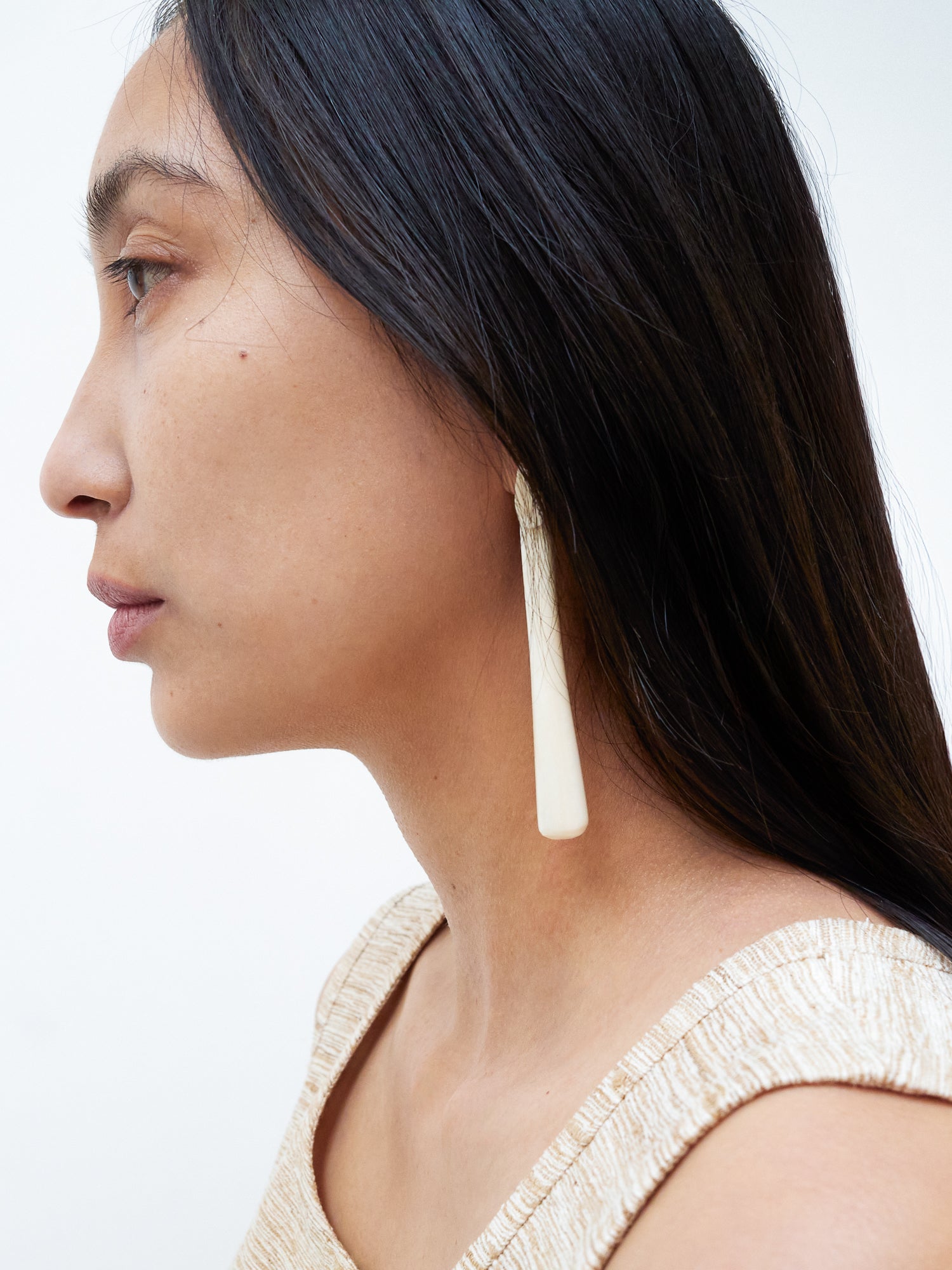 Bone pendant earrings