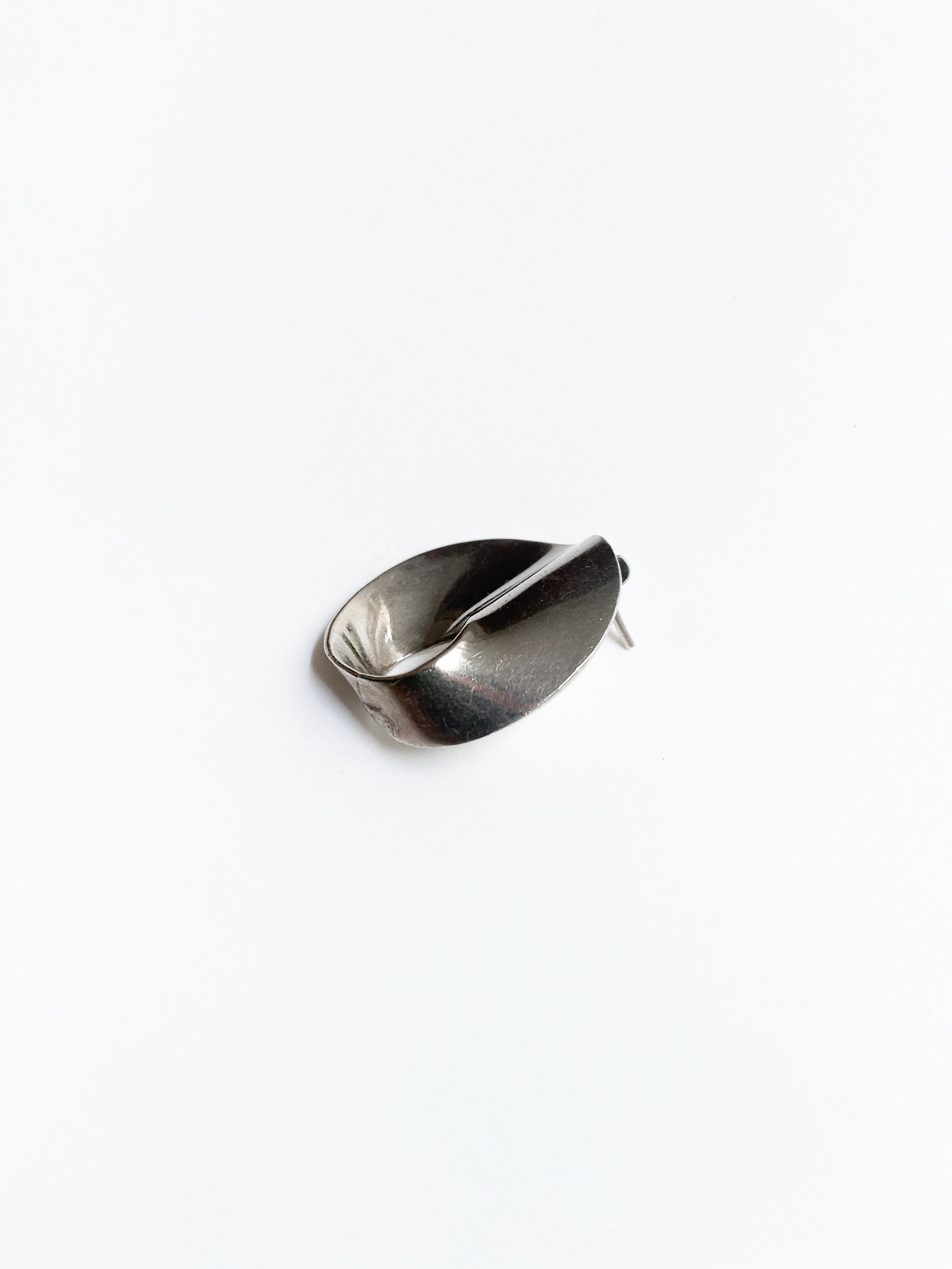 Silver Mexican spiral earrings