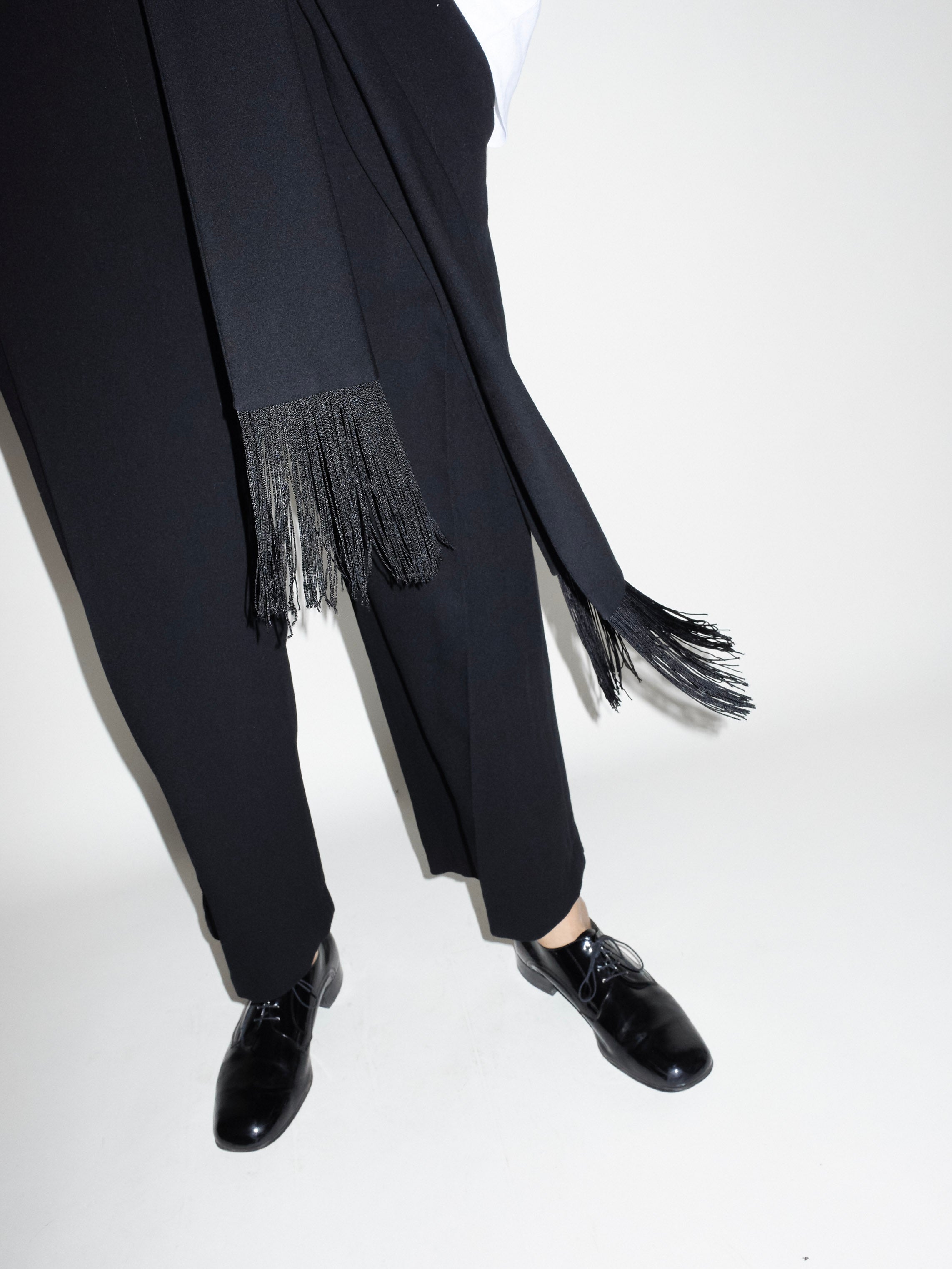 Yves Saint Laurent fringed belt trousers