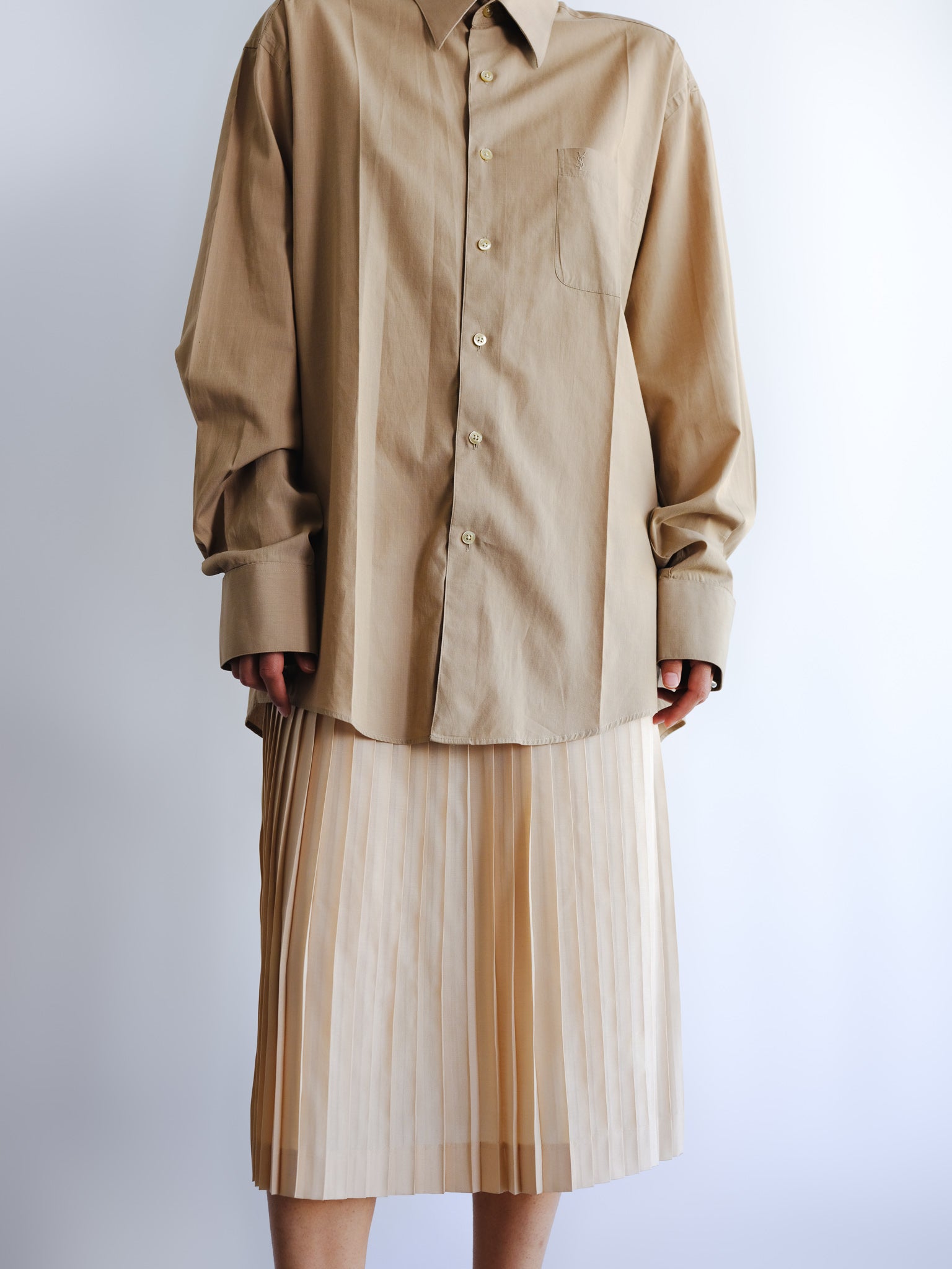 70's Pleated silk skirt