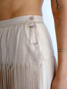 70's Pleated silk skirt
