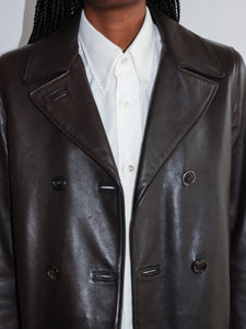 Vintage leather overcoat