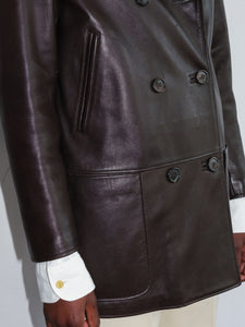 Vintage leather overcoat