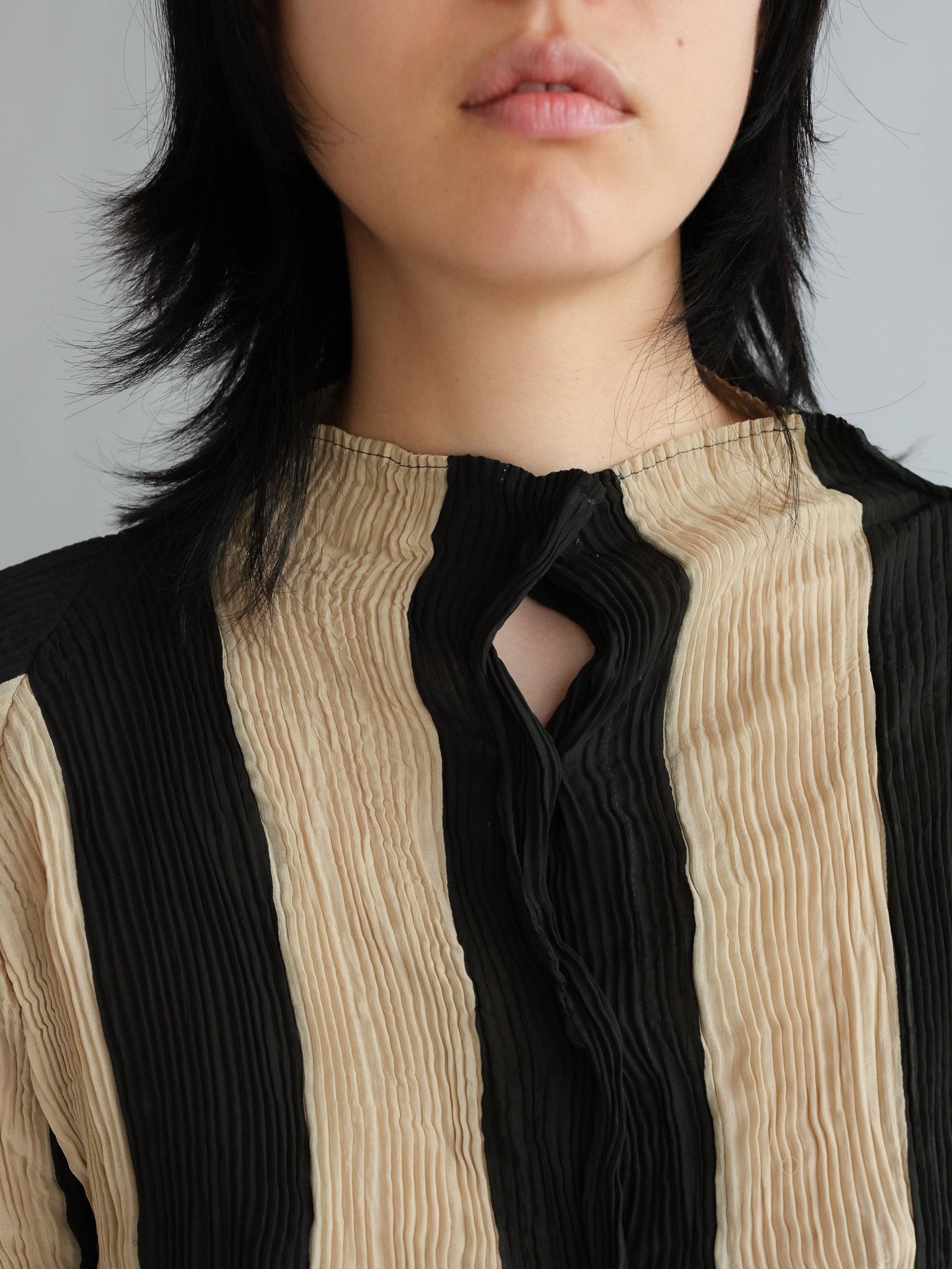 Issey Miyake white label pleated top