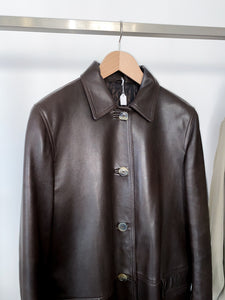Vintage leather pea coat